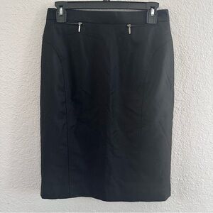 Bernard Zins Paris Black Wool Cashmere Pencil Skirt Size 6